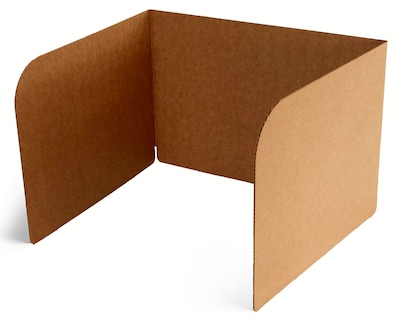Classroom Products Foldable Cardboard Freestanding Privacy Shield, 13H x 20W, Kraft, 40/Box (1340