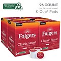 Folgers Classic Roast Coffee Keurig® K-Cup® Pods, Medium Roast, 96/Carton (204496)