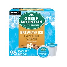 Green Mountain Coffee Roasters Hazelnut Cream Iced Coffee, Keurig K-Cup Pod, Medium Roast, 96/Carton