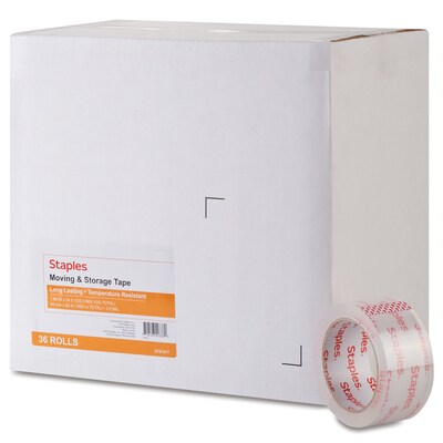 Staples Moving & Storage Packing Tape , 1.88 x 54.6 yds., Clear, 36/Rolls (52219)