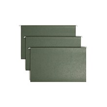 Smead Heavy Duty TUFF Recycled Hanging File Folder, 3-Tab Tab, Legal Size, Standard Green, 20/Box (6