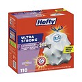 Hefty® Ultra Strong Scented Tall White Kitchen Bags, 13 gal, 0.9 mil, 23.75 x 24.88, White, 110 Ba