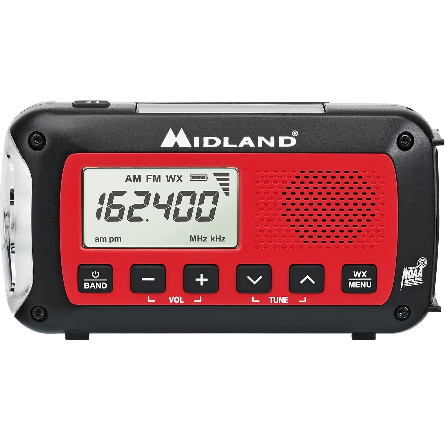 MIDLAND RADIO Wireless Emergency Crank Radio, Black/Red (ER40)
