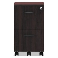 Alera Valencia Series 2-Drawer Standard File Cabinet, Mahogany, 15.38W x 20D (ALEVA582816MY)