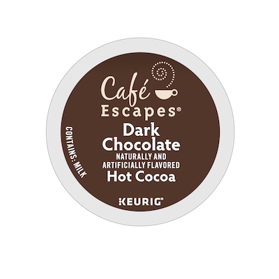 Cafe Escapes Dark Chocolate Hot Cocoa, Keurig K-Cup Pod, 96/Carton (6802CT)