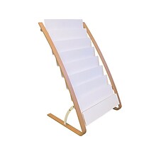 Alba Literature Holder, 8.3 x 11.7, White/Wood, Steel/ABS (DDEXPO8W BC)