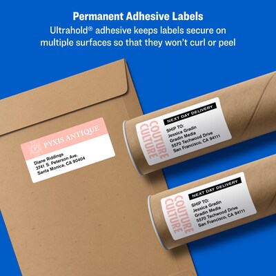Avery TrueBlock Inkjet Shipping Labels, 3-1/3" x 4", White, 6 Labels/Sheet, 100 Sheets/Box (8464)