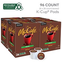 McCafe Premium Roast Decaf Coffee Keurig® K-Cup® Pods, Medium Roast, 96/Carton (080443CT)