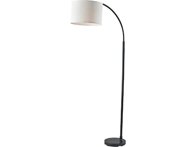 Simplee Adesso Jace 64 Matte Black Floor Lamp with Off-White Drum Shade (SL1145-01)