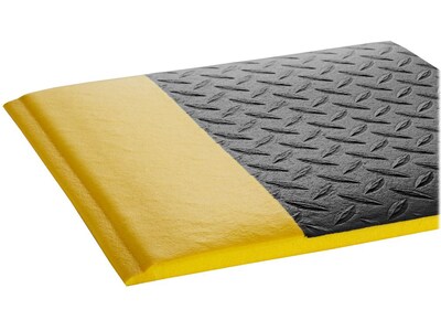 Crown Mats Wear-Bond Tuff-Spun Anti-Fatigue Mat, 24" x 36", Black/Yellow (WB 0023YD)