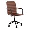 Martha Stewart Taytum Faux Leather Swivel Office Chair, Saddle Brown/Oil Rubbed Bronze (CH142370BRBK