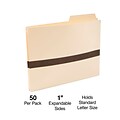 Staples® File Pocket, 1 Expansion, Letter Size, Manila, 50/Box (18818)