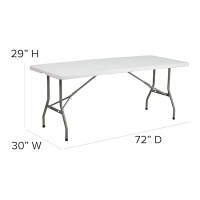 Flash Furniture Kathryn Folding Table, 72" x 30", Granite White (RB3072FH)