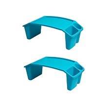 Mind Reader Sprout Collection 22.25 x 10.75 Plastic Kids Lap Desk, Blue, 2/Pack (2KIDLAP-BLU)