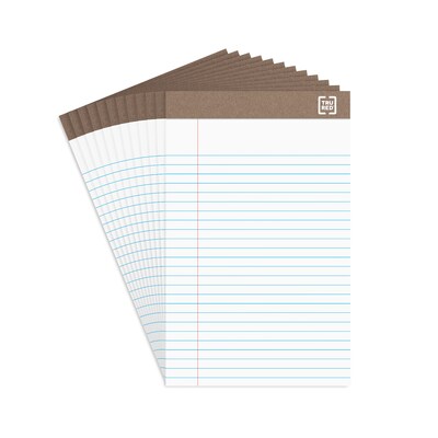 TRU RED™ Notepad, 5 x 8, Narrow Ruled, White, 50 Sheets/Pad, Dozen Pads/Pack (TR58181)