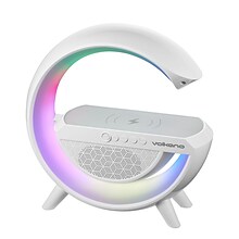 Volkano 5W G Speaker with 17 LED Lights, 5W Wireless Charger and LED Screen Display