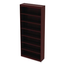 Alera Valencia Series Square Corner Bookcase, Seven-Shelf, 35.63w x 11.81d x 83.86h, Mahogany