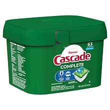 Cascade Complete ActionPacs Dishwasher Detergent Pacs, Fresh Scent, 63 Pacs (97720)