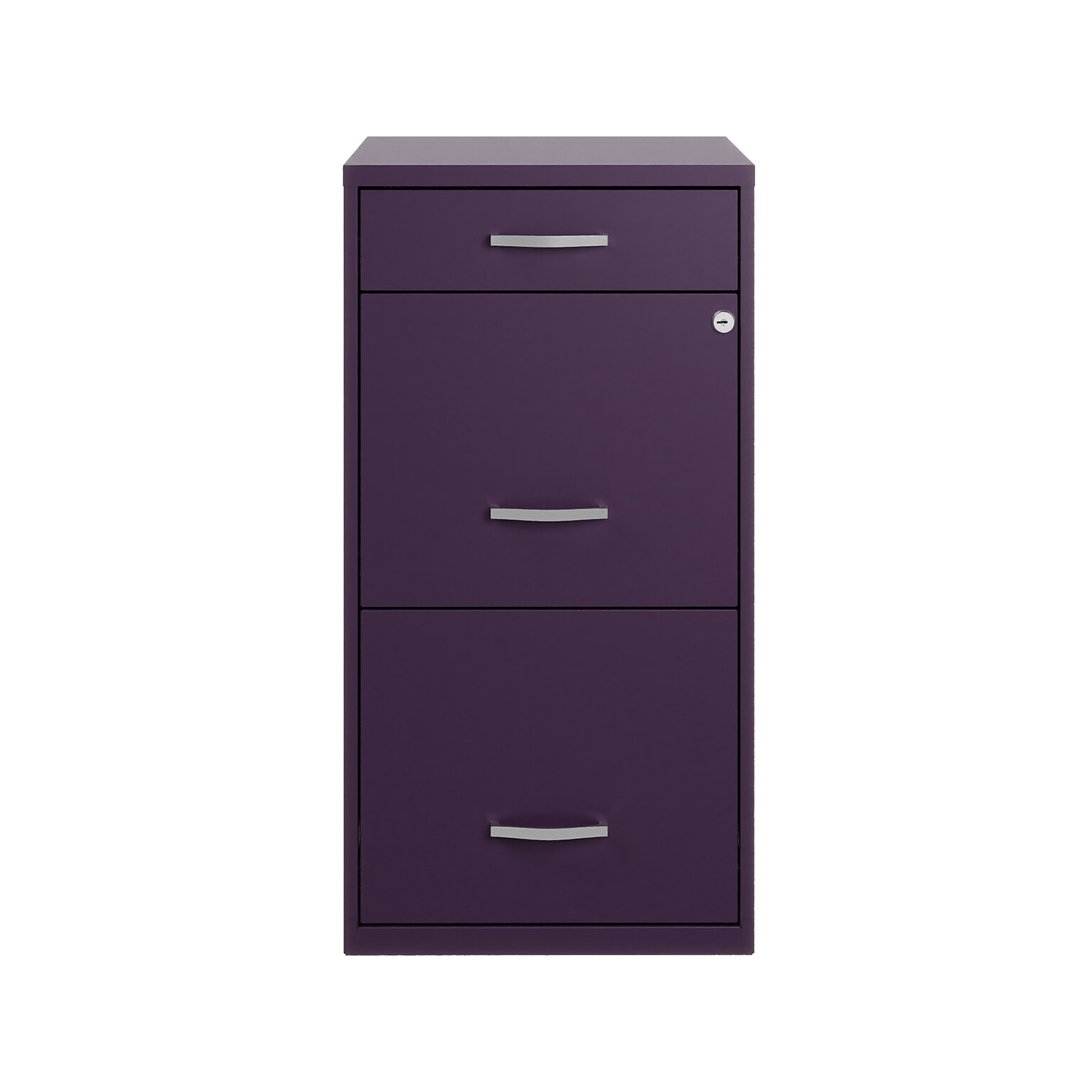 Space Solutions SOHO Organizer 3-Drawer Vertical File Cabinet, Letter Size, Lockable, Midnight Purple (25281)