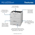 Brother HL-L6210DWT Business Monochrome Laser Printer, Dual Paper Trays, Wireless Networking