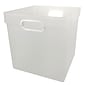 Romanoff Plastic Cube Bin, 11.5 x 11" x 10.5", Clear, Pack of 3 (ROM72520-3)