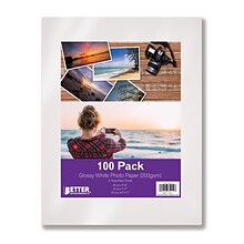 Better Office Products Glossy Photo Paper, 4 x 6 (60ct), 5 x 7 (20ct), 8.5 x 11 (20ct), 100/Pa