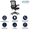 Flash Furniture Kelista Ergonomic LeatherSoft/Mesh Swivel Mid-Back Task Office Chair, Black (BLX5MLE