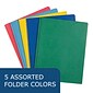 Roaring Spring Paper Products 2-Pocket Portfolio Folders with Fasteners, Assorted Colors, 100/Carton (54200CS)