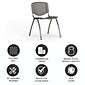 Flash Furniture HERCULES Series Plastic Stack Chair, Gray (RUTF01AGY)