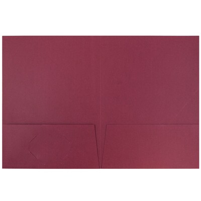 JAM Paper® Two-Pocket Textured Linen Business Folders, Burgundy, 6/Pack (35113D)