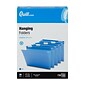 Quill Brand® Hanging File Folders, 1/5-Cut, Letter Size, Blue, 25/Box (7387QBE)