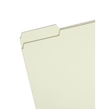 Smead Heavy Duty File Folder, 1/3-Cut Tab, 1 Expansion, Letter Size, Gray/Green, 25/Box (13230)