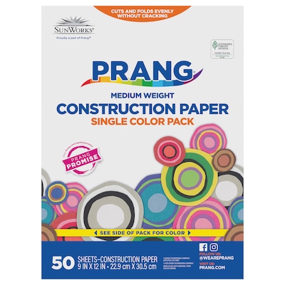 Prang 9 x 12 Construction Paper, Blue, 50 Sheets/Pack (P7403-0001)
