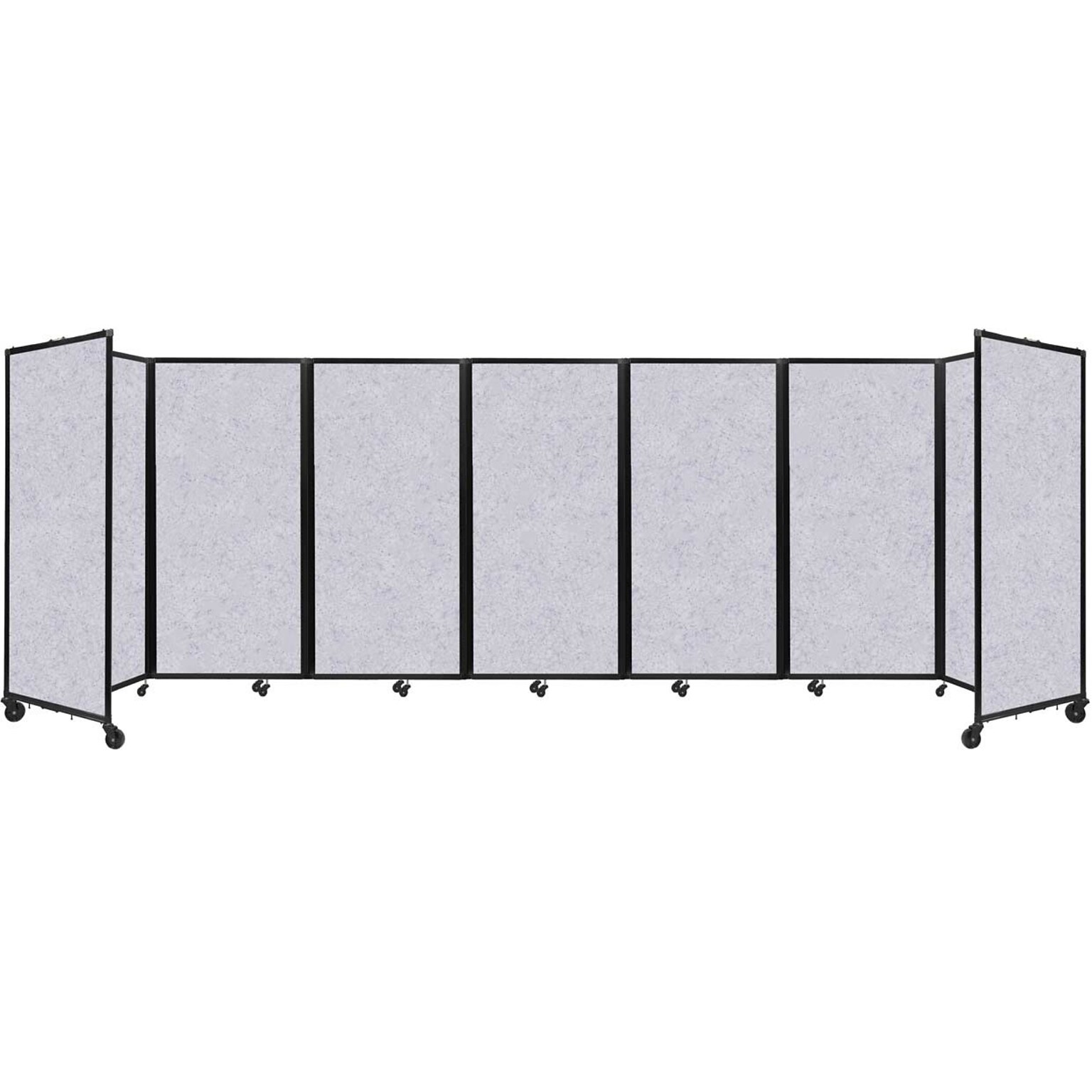 Versare The Room Divider 360 Freestanding Folding Portable Partition, 72H x 234W, Marble Gray SoundSorb Fabric (1932201)