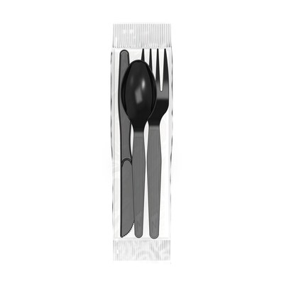 Dixie Individually Wrapped Polystyrene Cutlery Set, Medium-Weight, White, 4 Pieces/Set, 250/Carton (