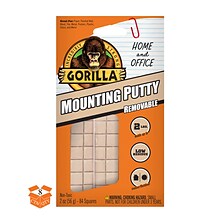 Gorilla Removable Mounting Putty, 2 oz., Beige, 8/Carton (102745CT)