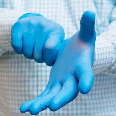 Extreme Fit Powder Free Blue Nitrile Gloves, Large, 100/Pack (EF-NGLV-L)