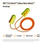3M E-A-Rsoft Yellow Neon Blasts Earplugs, Corded, Poly Bag, Regular Size, 200 Pairs/Pack(311-1252)