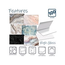 Better Office Natural Stone Cards with Envelopes, 4 x 6, Assorted Colors, 100/Pack (64577-100PK)