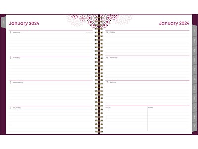 2024 Blue Sky Gili 8.5 x 11 Weekly & Monthly Planner, Purple/White (117889-24)
