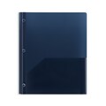 Staples® 2 Pocket Presentation Folder with Fasteners, Navy (26389)