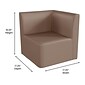 Flash Furniture Bright Beginnings Vinyl Classroom Modular 1-Seater Corner Chair, Brown (MK-ME15716-GG)