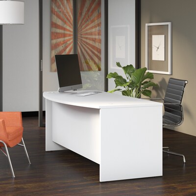 Bush Business Furniture Studio C 72W Bow Front Desk, White (SCD172WH)