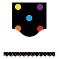 Teacher Created Resources Trimmer; Scalloped, Multicolor Dots on Black