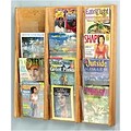 Wooden Mallet Solid Wood Magazine Wall Rack; 12 Magazine Pockets