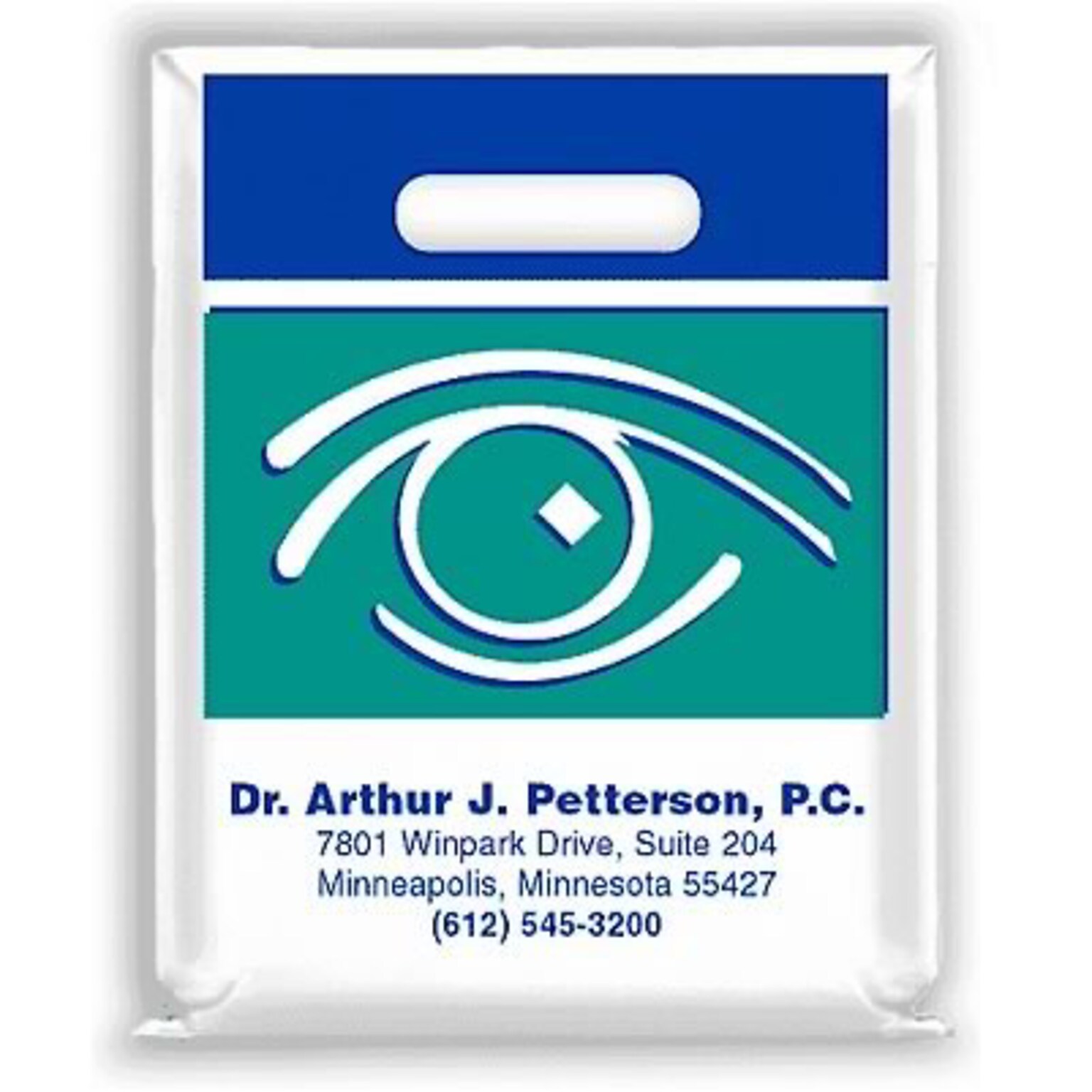 Medical Arts Press® Eye Care Personalized Small 2-Color Supply Bags; 7-1/2x9, Eye Graphic, 100 Bags, (53728)