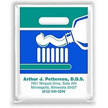 Medical Arts Press® Dental Personalized Small 2-Color Supply Bags; 7-1/2x9, Brush and Paste, 100 Ba