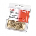 Acco® Gold Tone Paper Clips; Standard, 100/Box