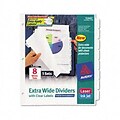Ink Jet Printer Extra-Wide White Dividers, 8-Tab, 9 x 11, CLR, 5 Sets/pk