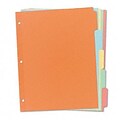Recycled Plain Dividers w/Multicolor Tabs, 5-Tb, Letter, SN, 36 Sets/bx